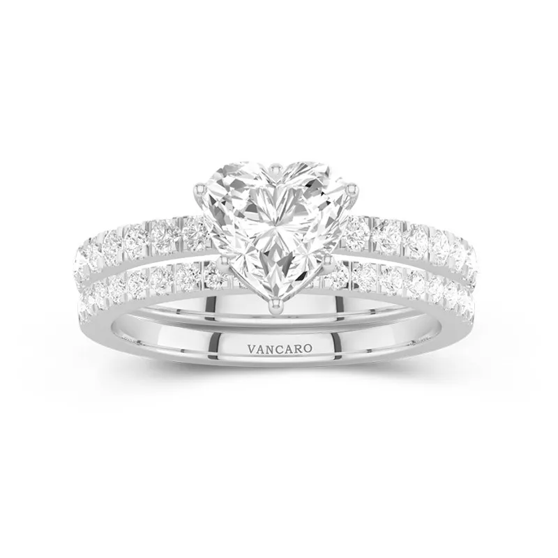 Prong Wedding Ring Set 1.50ct Moissanite