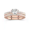 Prong Wedding Ring Set 1.00ct Moissanite