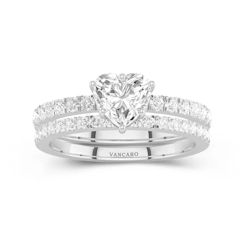 Prong Wedding Ring Set 1.00ct Moissanite