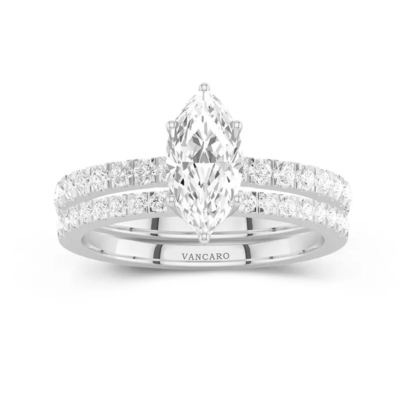 Prong Wedding Ring Set 1.00ct Moissanite