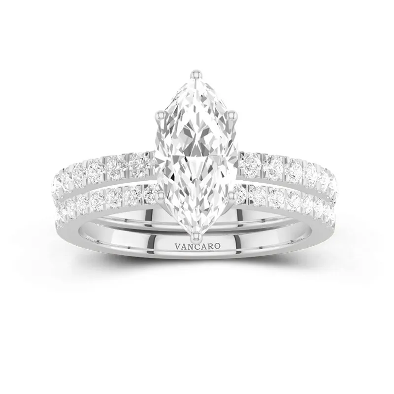 Prong Wedding Ring Set 2.00ct Moissanite