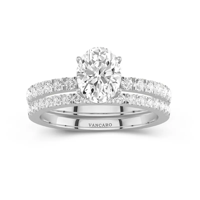 Prong Wedding Ring Set 1.50ct Moissanite