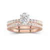 Prong Wedding Ring Set 1.00ct Moissanite