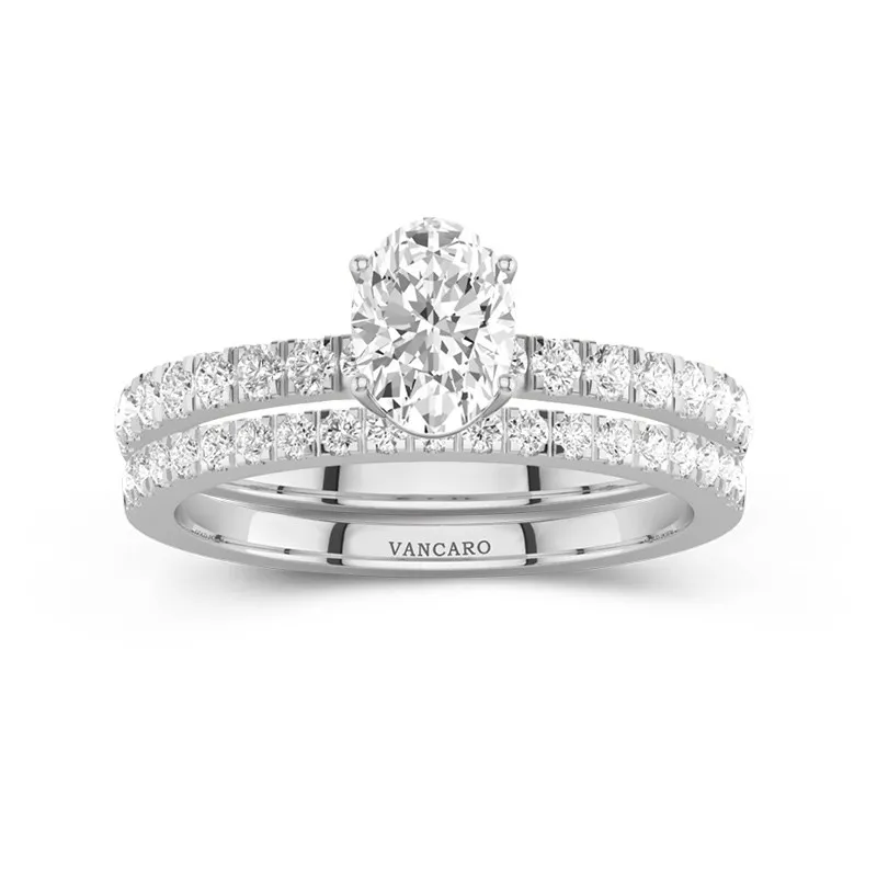 Prong Wedding Ring Set 1.00ct Moissanite