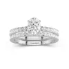 Prong Wedding Ring Set 1.00ct Moissanite