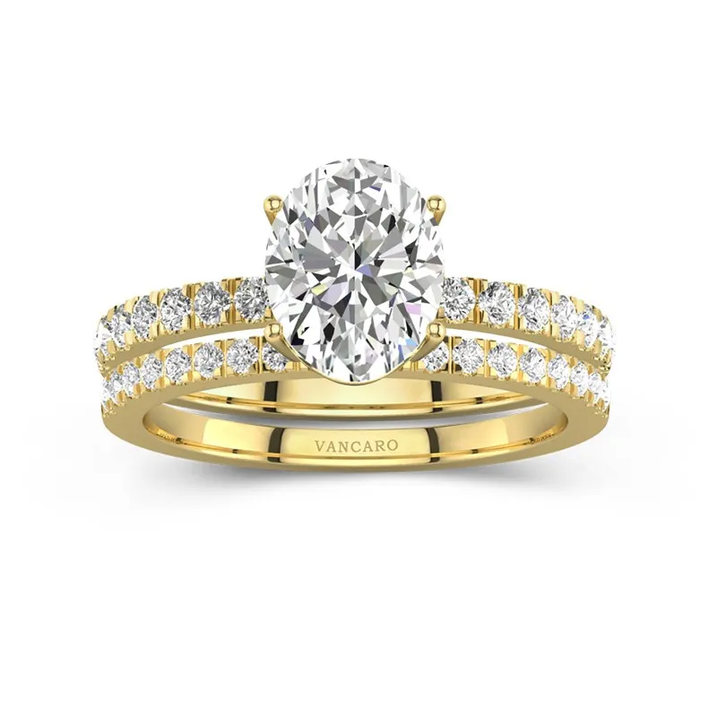 Prong Wedding Ring Set 2.00ct Moissanite