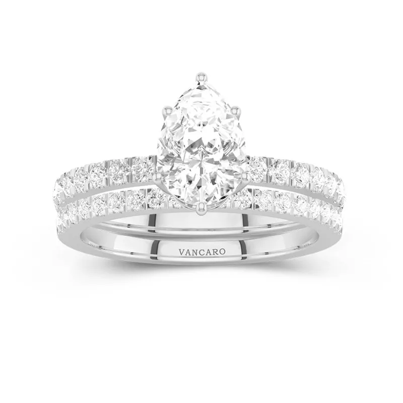 Prong Wedding Ring Set 1.50ct Moissanite