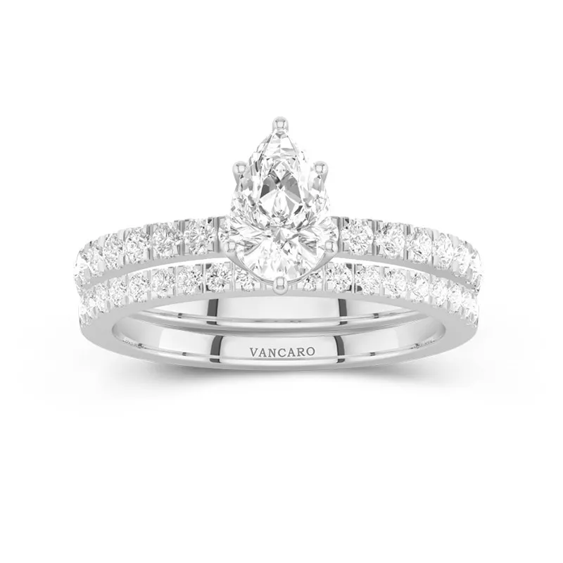 Prong Wedding Ring Set 1.00ct Moissanite