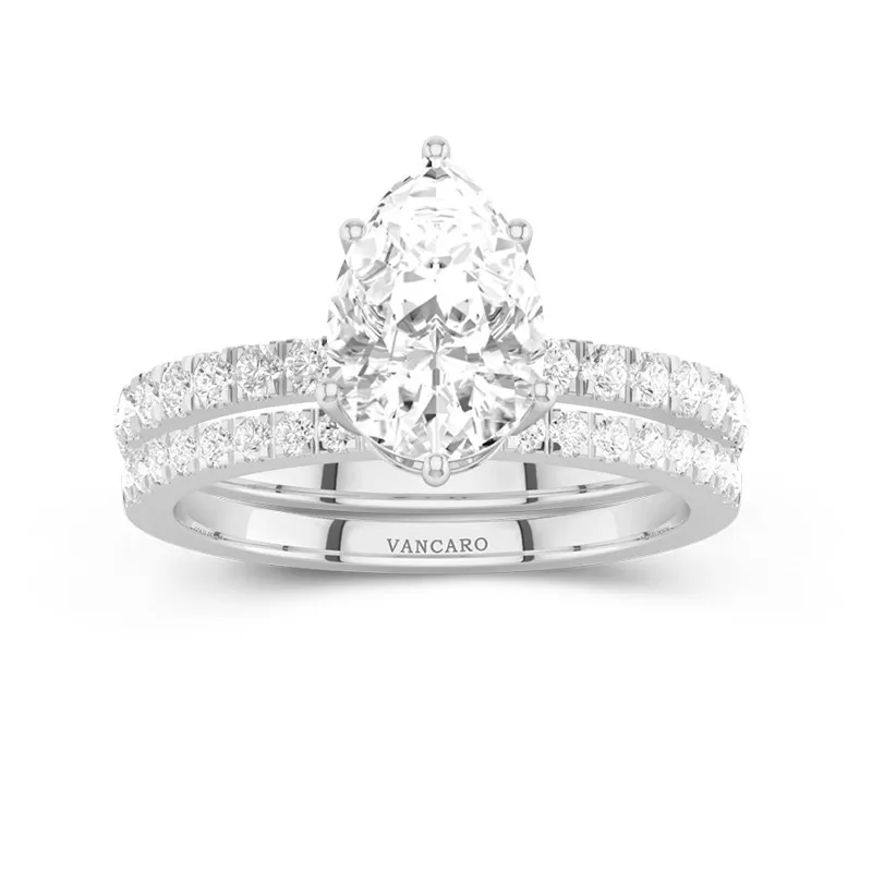 Prong Wedding Ring Set 2.00ct Moissanite