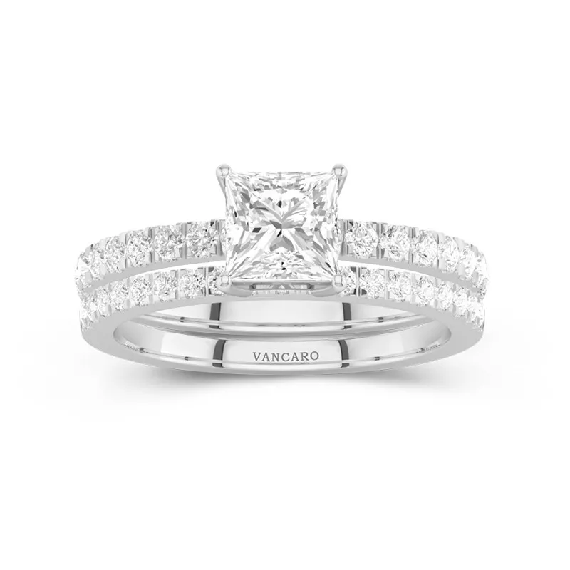 Prong Wedding Ring Set 1.00ct Moissanite