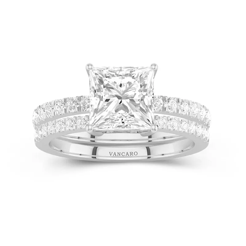 Prong Wedding Ring Set 2.00ct Moissanite