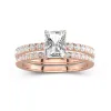 Prong Wedding Ring Set 1.00ct Moissanite