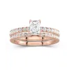 Prong Wedding Ring Set 0.80ct Moissanite