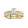 Prong Wedding Ring Set 0.80ct Moissanite