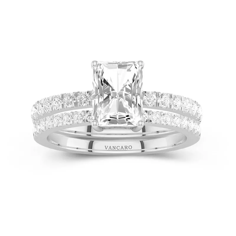 Prong Wedding Ring Set 2.00ct Moissanite