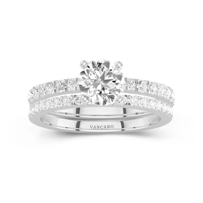 Prong Wedding Ring Set 1.00ct Moissanite