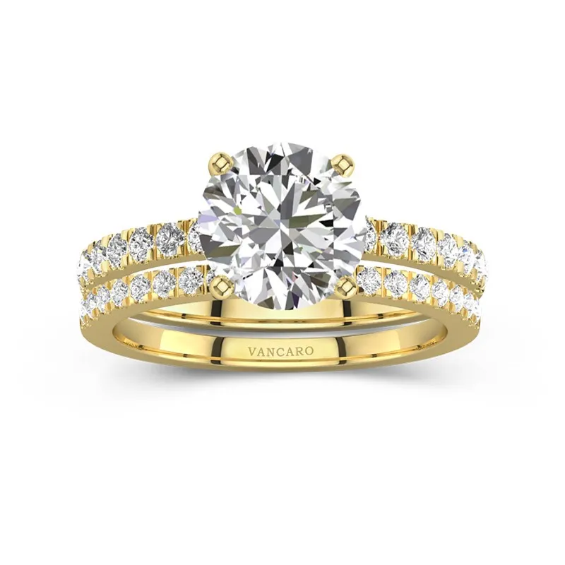 Prong Wedding Ring Set 2.00ct Moissanite