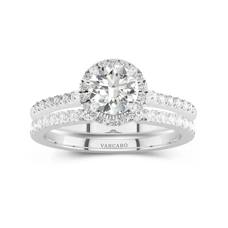 LADIES BRIDAL SET 1.00CT ROUND DIAMOND 14K WHITE GOLD LADIES BRIDAL SET 1.00CT ROUND DIAMOND 14K WHITE GOLD