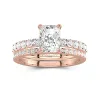 18K Rose Gold Moissanite Wedding Ring Set