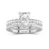 925 Sterling Silver Moissanite Wedding Ring Set