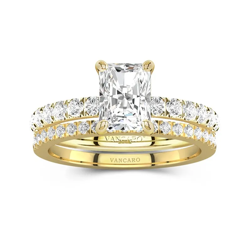 14K Gold Moissanite Wedding Ring Set