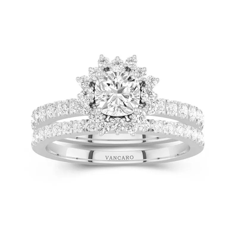 925 Sterling Silver Moissanite Bridal Set