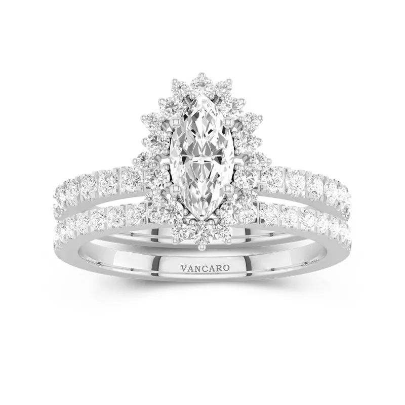 Argent sterling 925 Moissanite Ensemble nuptial