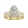 18K Gold Moissanite Bridal Set