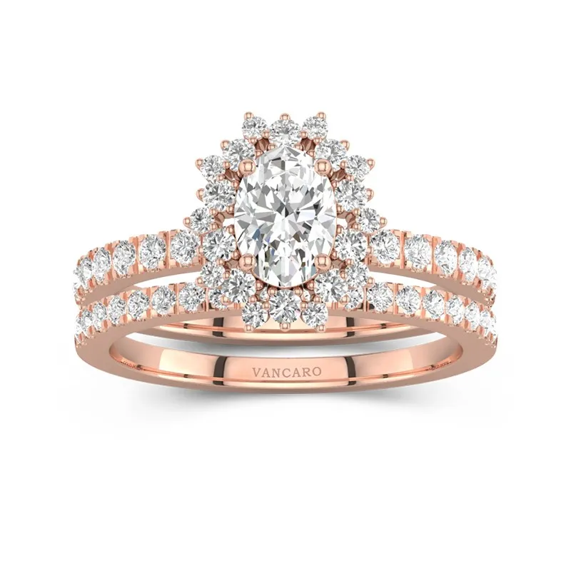 18K Rose Gold Moissanite Bridal Set