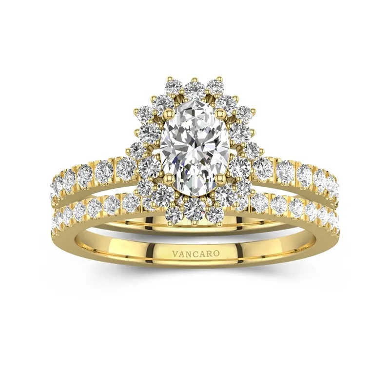 18K Gold Moissanite Bridal Set