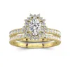 18K Gold Moissanite Bridal Set