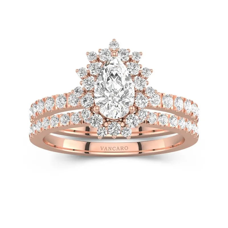 14K Rose Gold Moissanite Bridal Set