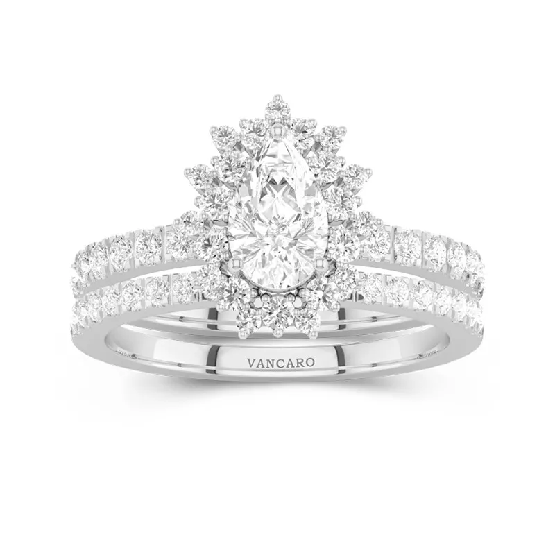 Argent sterling 925 Moissanite Ensemble nuptial