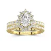 18K Gold Moissanite Bridal Set