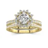 18K Gold Moissanite Bridal Set