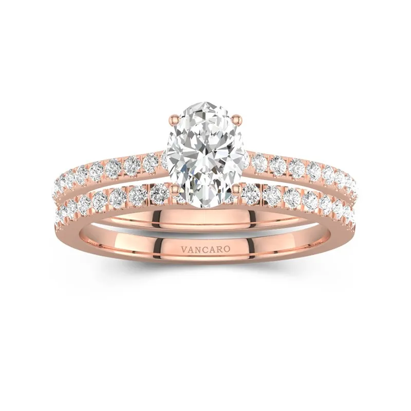 White Moissanite Wedding Ring Set