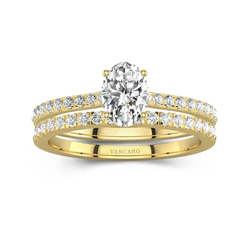 White Moissanite Wedding Ring Set