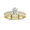 White Moissanite Wedding Ring Set