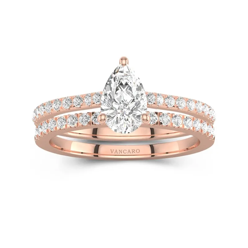 Blanc Moissanite Ensemble d'alliances