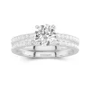 White Moissanite Wedding Ring Set