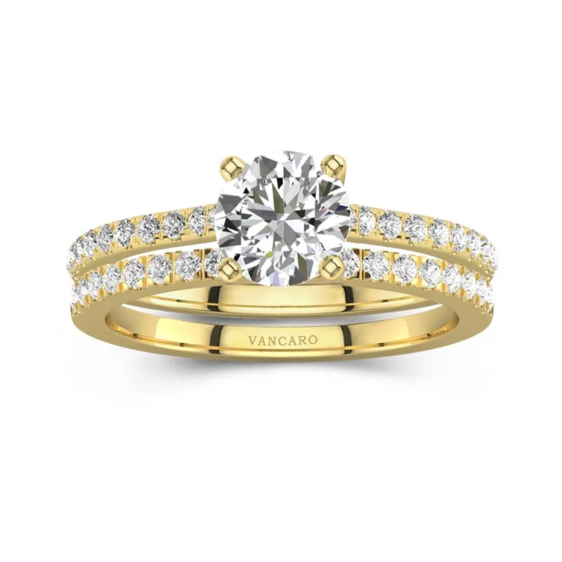 Blanc Moissanite Ensemble d'alliances