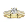 White Moissanite Wedding Ring Set