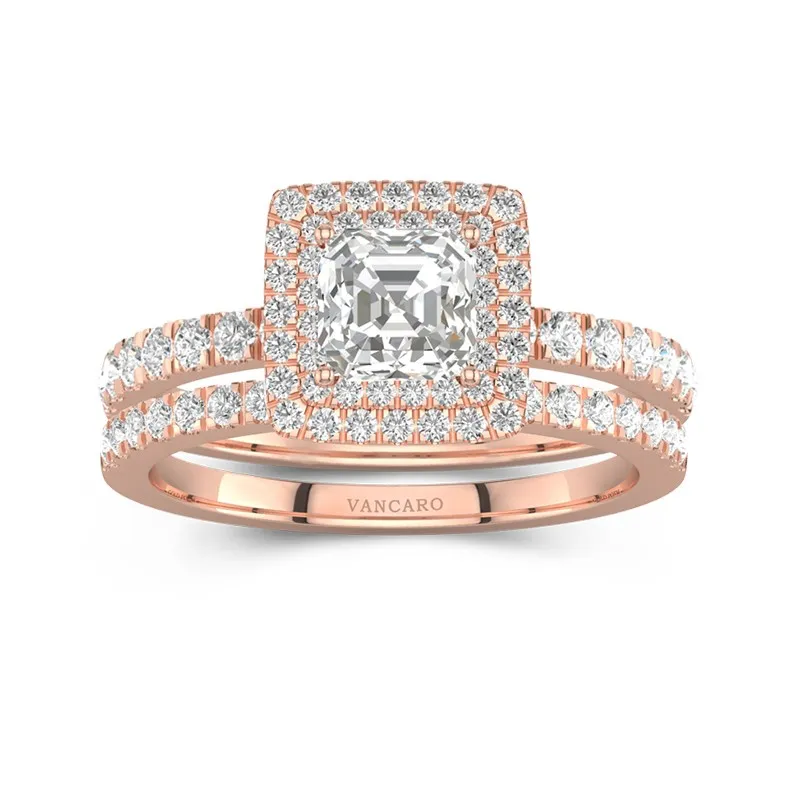 1.00ct Moissanite Bridal Set 18K Rose Gold