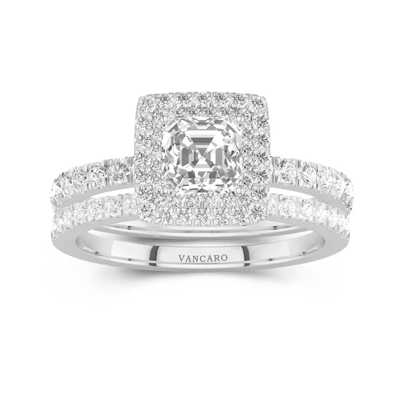 1.00ct Moissanite Bridal Set 925 Sterling Silver