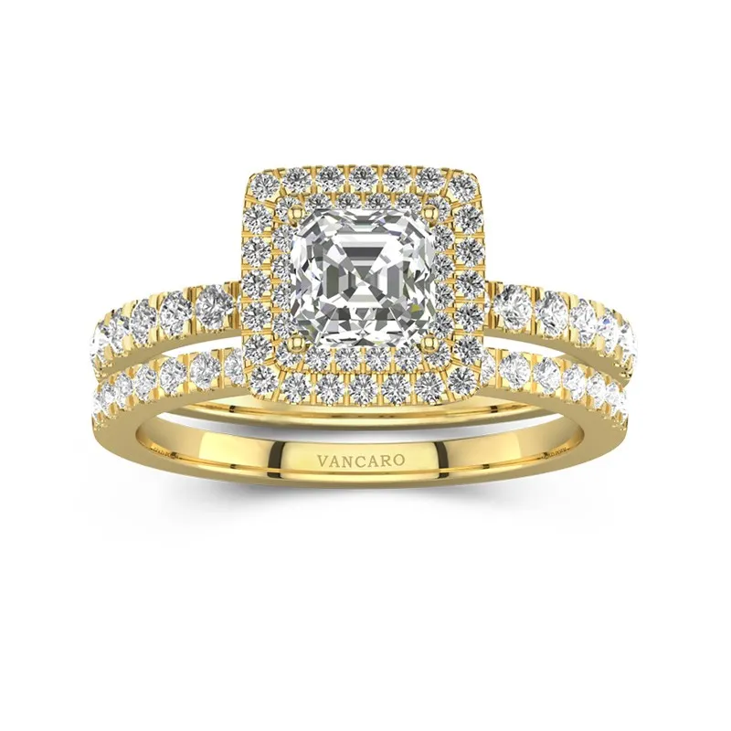 1.00ct Moissanite Bridal Set 18K Gold