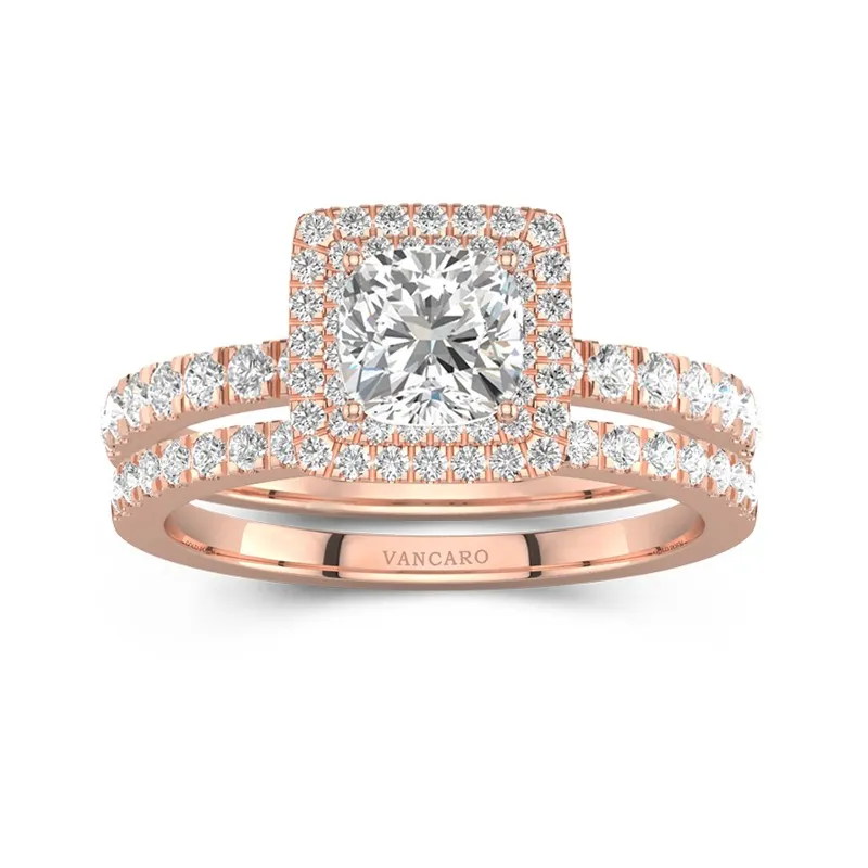 1.00ct Moissanite Bridal Set 18K Rose Gold