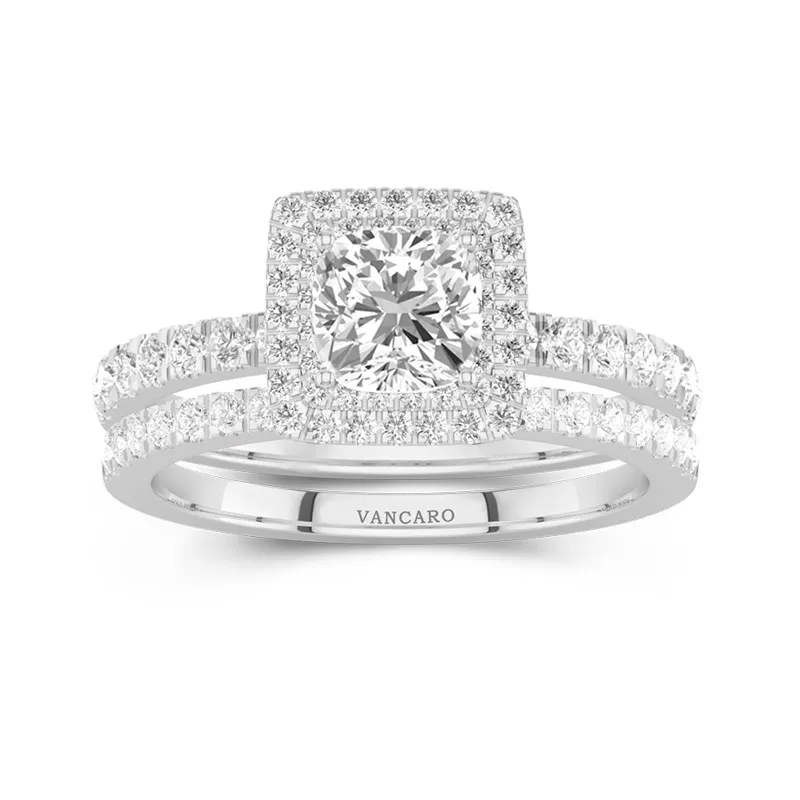 1.00ct Moissanite Bridal Set 14K White Gold