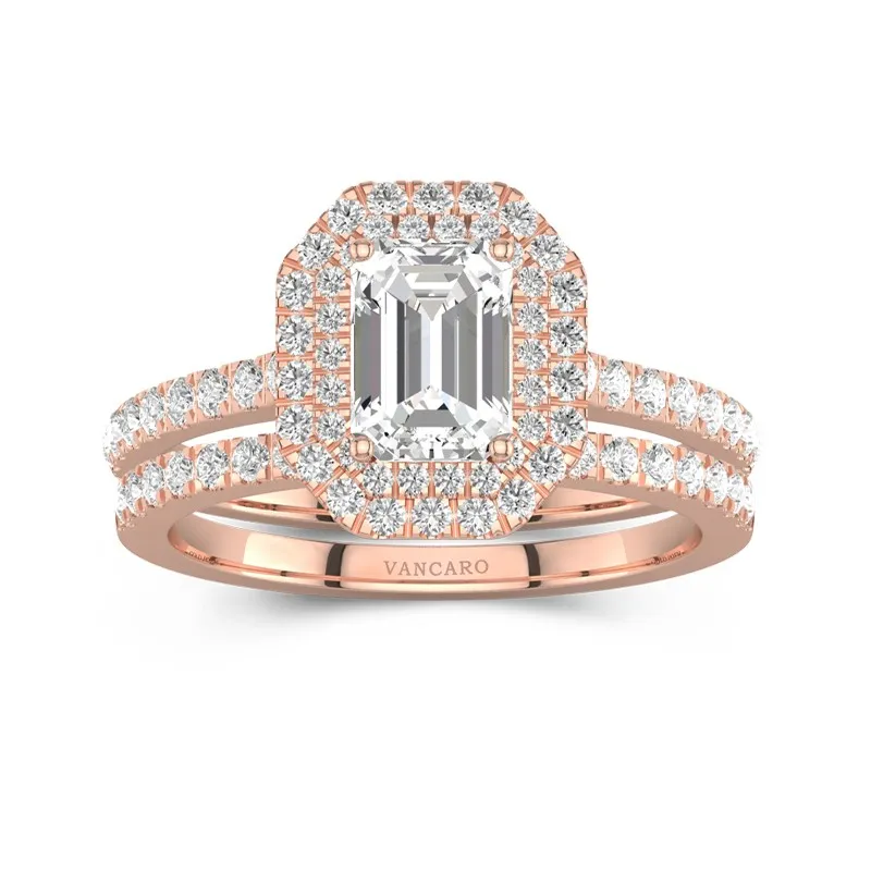 1.00ct Moissanite Bridal Set 18K Rose Gold