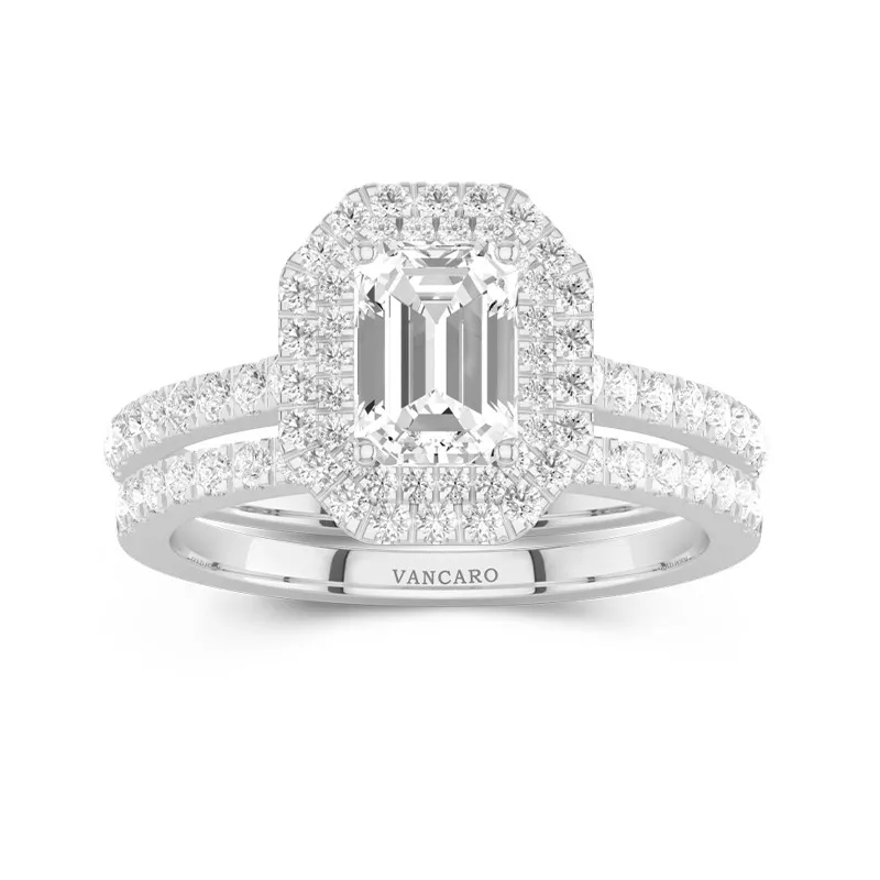 1.00ct Moissanite Bridal Set 14K White Gold