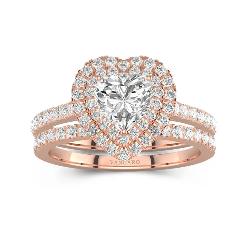 1.00ct Moissanite Bridal Set 18K Rose Gold